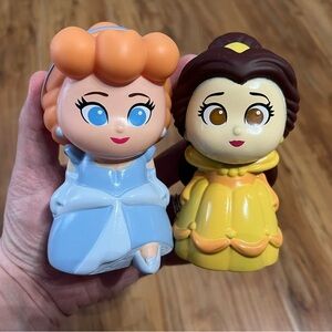 Disney Princess 5” Vinyl Dolls Belle &‎ Cinderella Beauty And The Beast Slipper